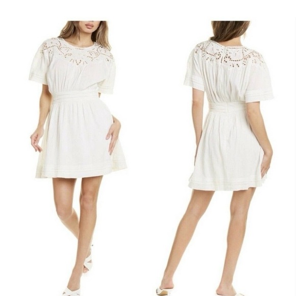 All saints white lace Broderie mini dress size 0 - Picture 1 of 12